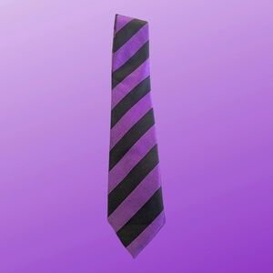 Men's Black and Purple Silk Tie